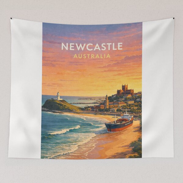 Item preview, Newcastle Australia Harbour Coastline at Sunset designed and sold by Places On Earth.