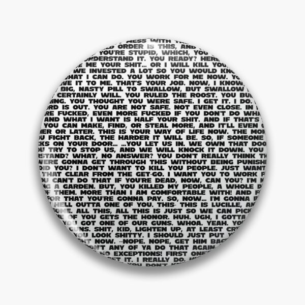 Item preview, full negan monologue  designed and sold by trinketgal.