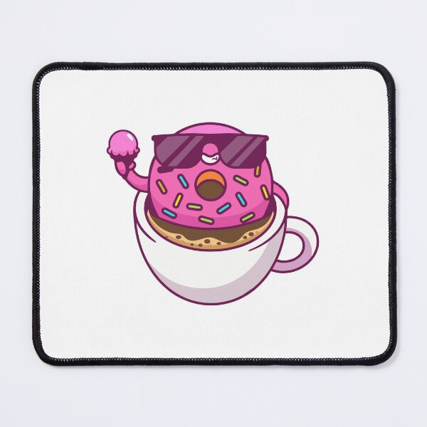 Item preview, Cool Pink Donut Floating in Coffee Cup designed and sold by Anke W 	 Ehrlichmann.
