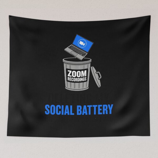 Item preview, Deleting My Social Battery One Meeting At A Time Funny Remote Work designed and sold by PixelPublishing.