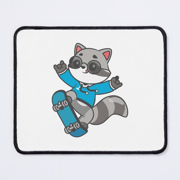 Item preview, Cool Skateboarder Raccoon wearing Sunglasses Cartoon designed and sold by Anke W Ehrlichmann.