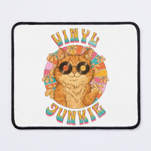 Item preview, Vinyl Junkie Groovy Cat designed and sold by Nacho Average Designs.