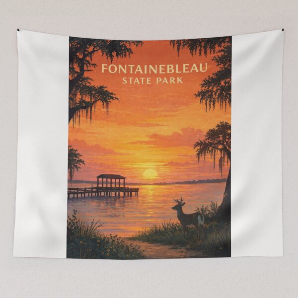 Item preview, Fontainebleau State Park Louisiana Sunset Shoreline designed and sold by Places On Earth.