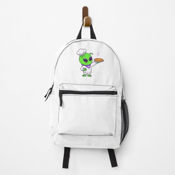 Item preview, Cute Alien Chef serving Pizza Cartoon designed and sold by Anke W 	 Ehrlichmann.