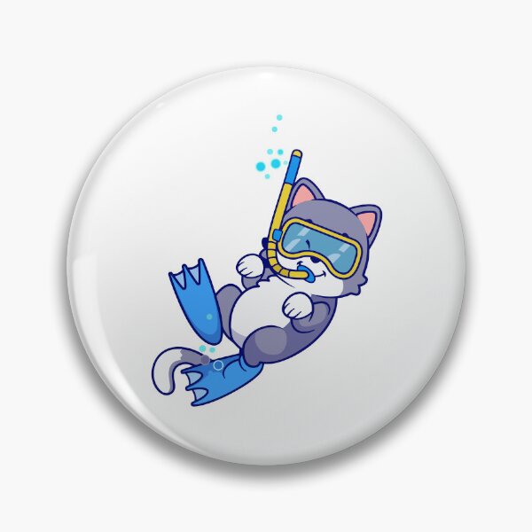 Item preview, Cute Scuba Diving Cat Swimming Underwater designed and sold by Anke W 	 Ehrlichmann.