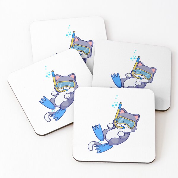 Item preview, Cute Scuba Diving Cat Swimming Underwater designed and sold by Anke W 	 Ehrlichmann.