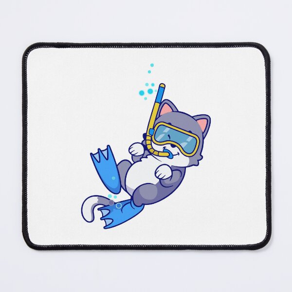 Item preview, Cute Scuba Diving Cat Swimming Underwater designed and sold by Anke W 	 Ehrlichmann.