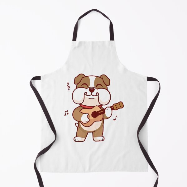 Item preview, Happy Bulldog Playing Ukulele Guitar Cartoon designed and sold by Anke W Ehrlichmann.