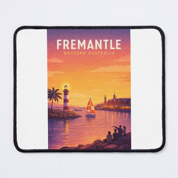 Item preview, Fremantle Western Australia Harbour Sunset and Lighthouse Coast designed and sold by Places On Earth.