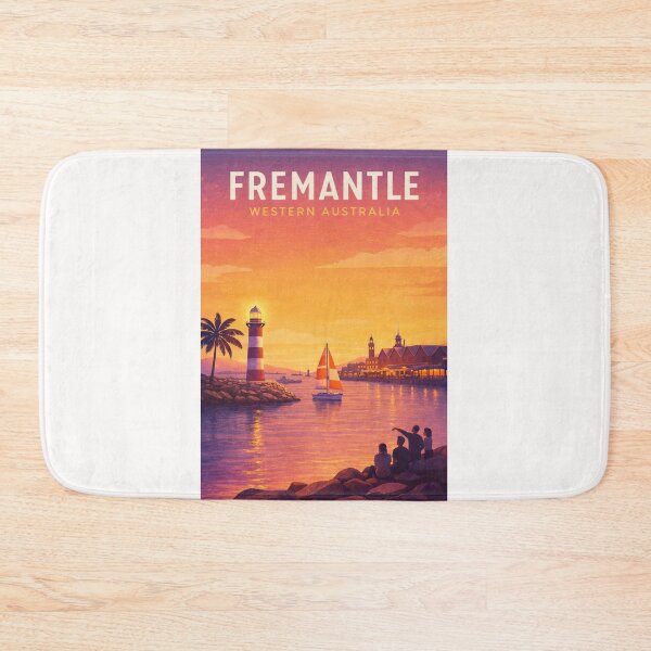 Item preview, Fremantle Western Australia Harbour Sunset and Lighthouse Coast designed and sold by Places On Earth.