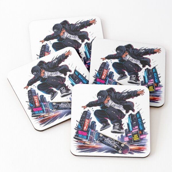 Item preview, City Flip Master | Cyberpunk Skateboard Kickflip | Urban Street Art designed and sold by AiNaturalsOnly.
