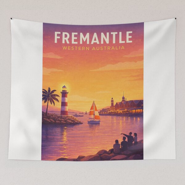 Item preview, Fremantle Western Australia Harbour Sunset and Lighthouse Coast designed and sold by Places On Earth.