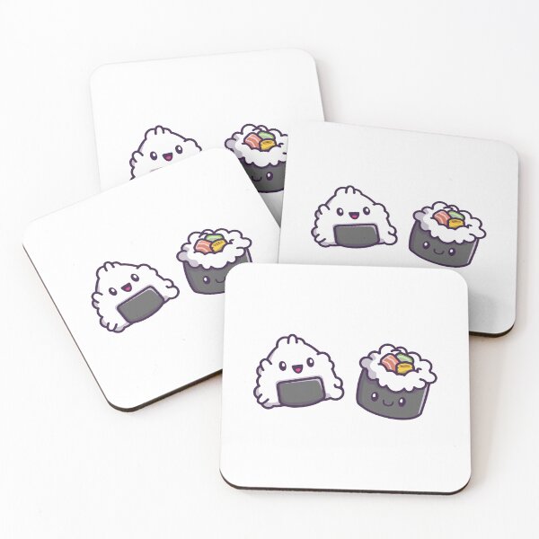 Item preview, Cute Kawaii Sushi and Onigiri Friends Illustration designed and sold by Anke W 	 Ehrlichmann.