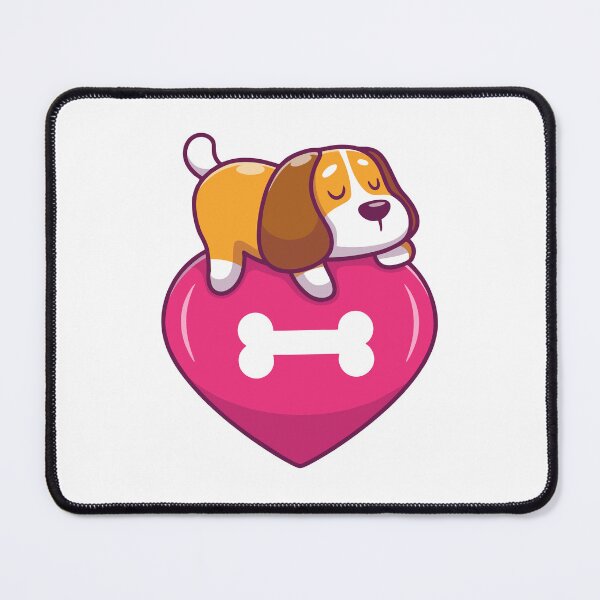 Item preview, Cute Beagle Puppy Sleeping on a Pink Heart with Bone designed and sold by Anke W Ehrlichmann.
