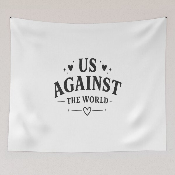 Item preview, Us Against The World Minimalist Romantic Aesthetic designed and sold by Lovestickerco.