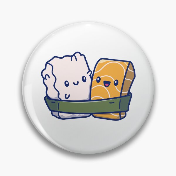 Item preview, Cute Kawaii Salmon Nigiri Sushi Hug Illustration designed and sold by Anke W 	 Ehrlichmann.
