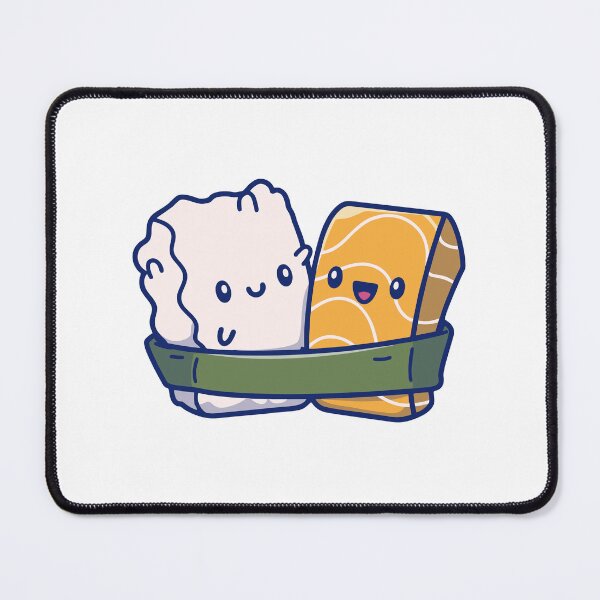 Item preview, Cute Kawaii Salmon Nigiri Sushi Hug Illustration designed and sold by Anke W Ehrlichmann.