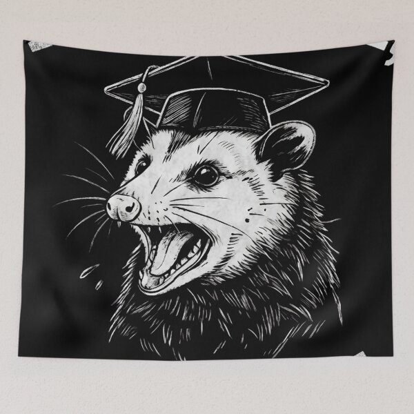 Item preview, First Of All I Graduated Funny Opossum Meme designed and sold by Majnon8bp.