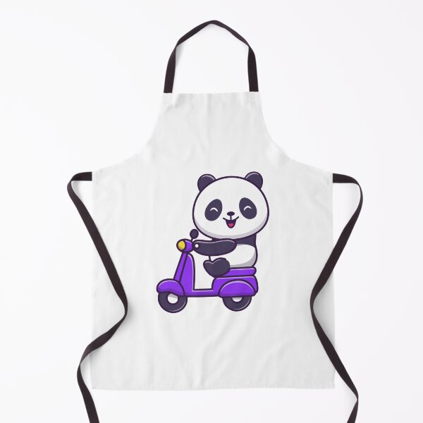 Item preview, Cute Kawaii Panda Riding a Purple Scooter Motorbike designed and sold by Anke W 	 Ehrlichmann.