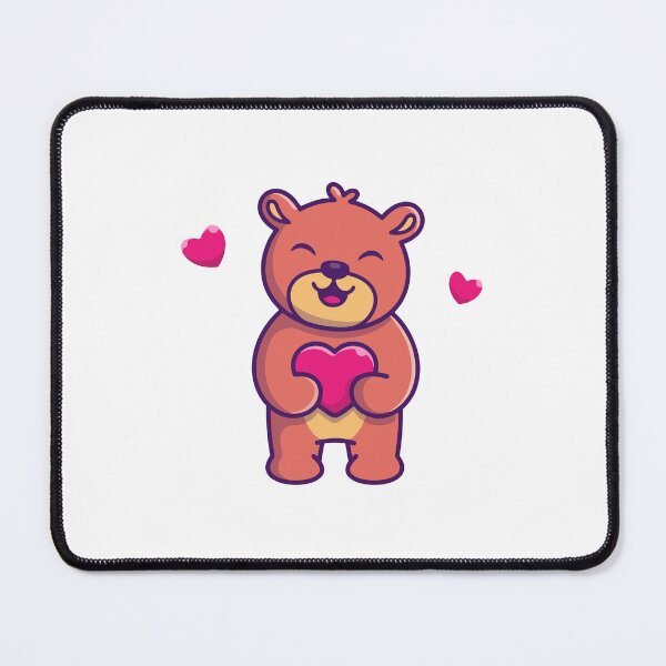 Item preview, Cute Kawaii Teddy Bear Holding a Pink Heart designed and sold by Anke W Ehrlichmann.