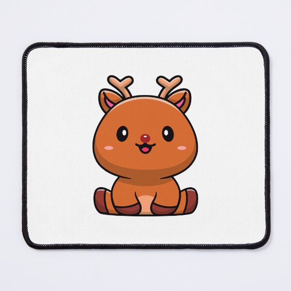 Item preview, Cute Kawaii Baby Reindeer Sitting Cartoon Illustration designed and sold by Anke W 	 Ehrlichmann.