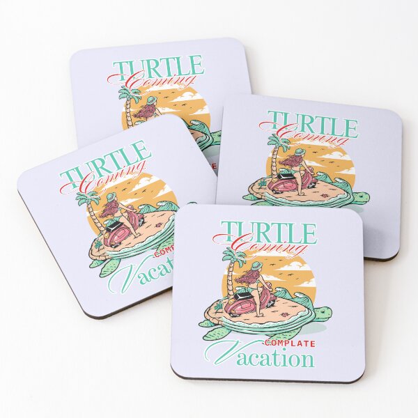 Item preview, Turtle Coming Complete Vacation Retro Beach Graphic designed and sold by SilverSeaBKK.