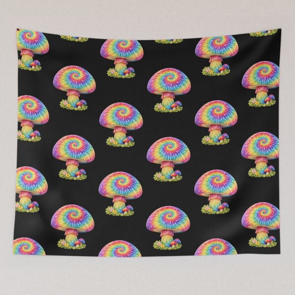 Item preview, Rainbow Tie Dye Mushroom Art designed and sold by jgvisualarts.