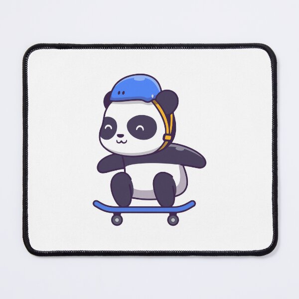 Item preview, Cute Kawaii Panda Skateboarding with Helmet designed and sold by Anke W 	 Ehrlichmann.