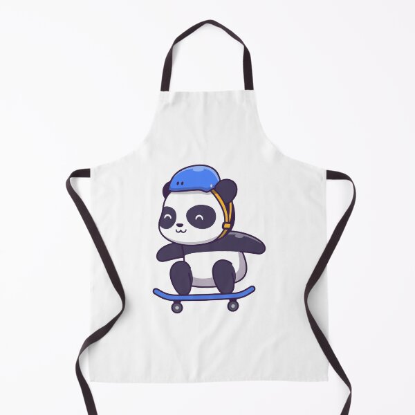 Item preview, Cute Kawaii Panda Skateboarding with Helmet designed and sold by Anke W 	 Ehrlichmann.