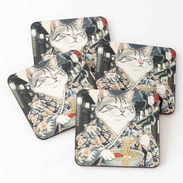 Item preview, Cat on Delicious Ramen Japan designed and sold by HomeroPosadaO.