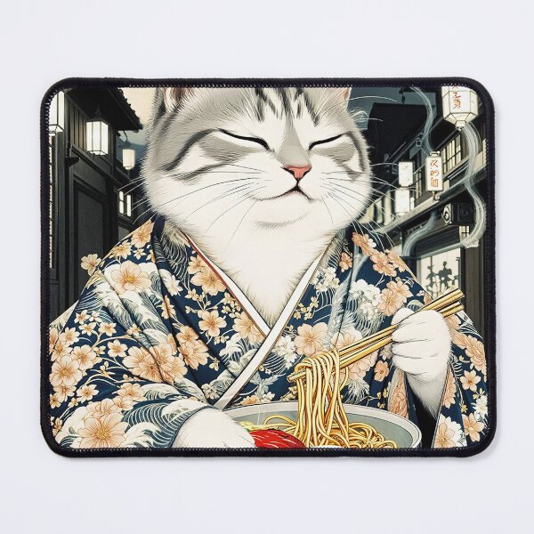 Item preview, Cat on Delicious Ramen Japan designed and sold by HomeroPosadaO.