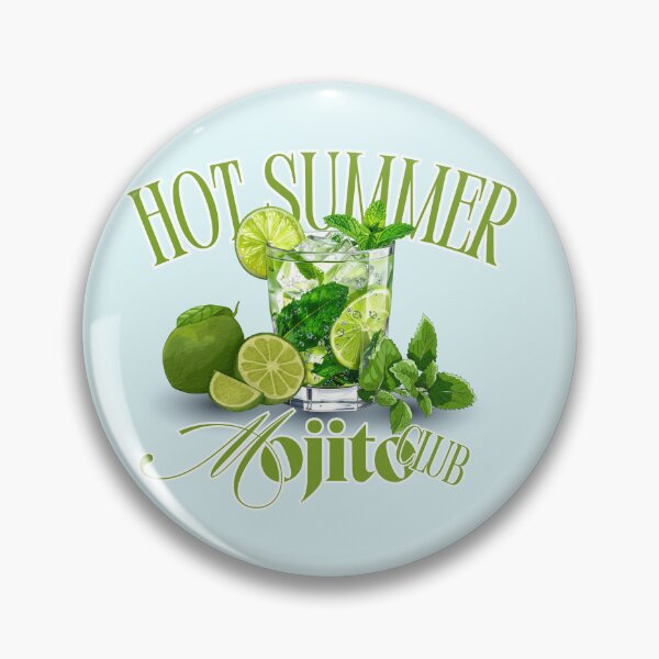 Item preview, Hot Summer Mojito Club Retro Cocktail Graphic designed and sold by SilverSeaBKK.