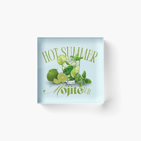 Item preview, Hot Summer Mojito Club Retro Cocktail Graphic designed and sold by SilverSeaBKK.