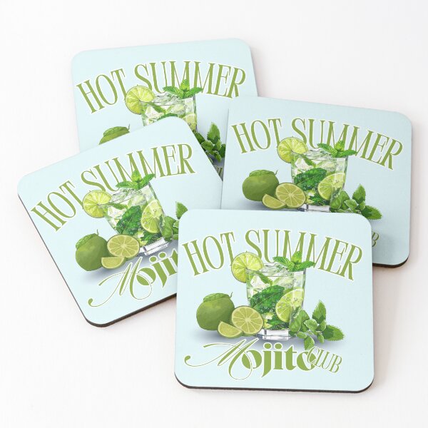 Item preview, Hot Summer Mojito Club Retro Cocktail Graphic designed and sold by SilverSeaBKK.