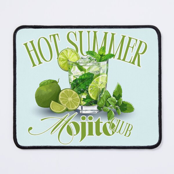 Item preview, Hot Summer Mojito Club Retro Cocktail Graphic designed and sold by SilverSeaBKK.