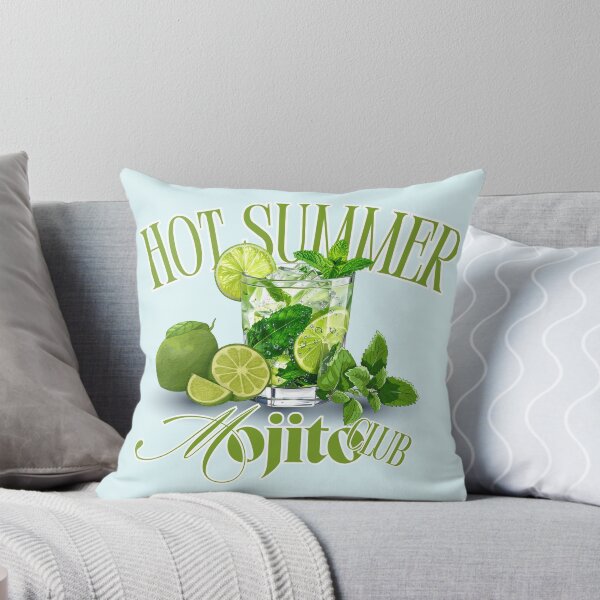 Item preview, Hot Summer Mojito Club Retro Cocktail Graphic designed and sold by SilverSeaBKK.