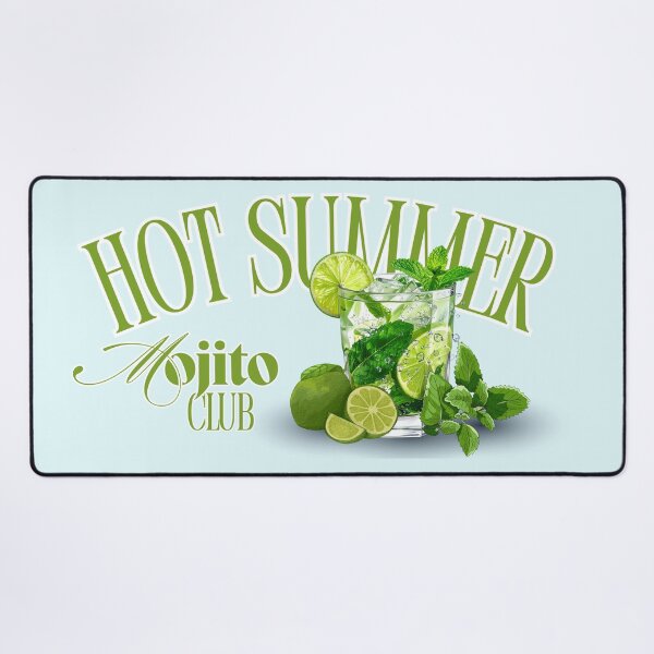 Item preview, Hot Summer Mojito Club Retro Cocktail Graphic designed and sold by SilverSeaBKK.