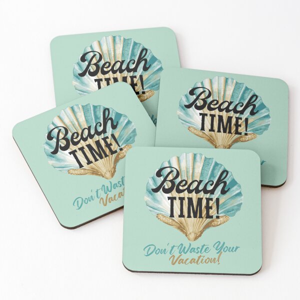 Item preview, Beach Time Don't Waste Your Vacation Scallop Shell Graphic designed and sold by SilverSeaBKK.