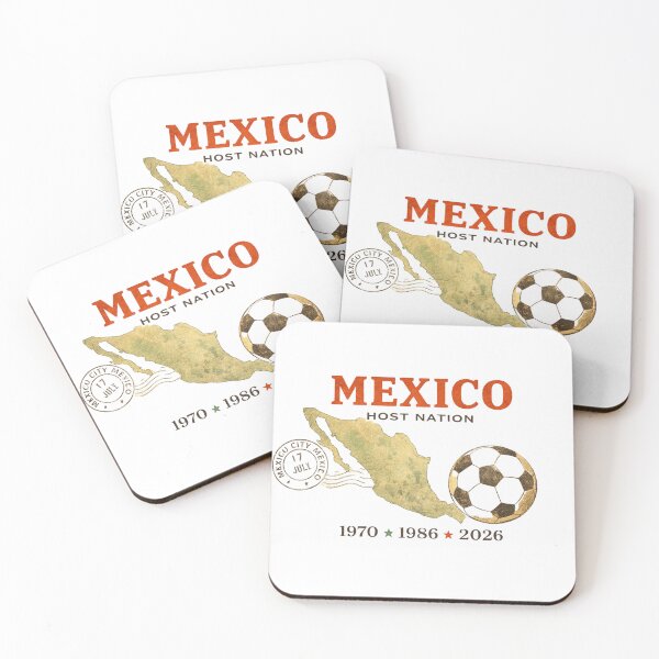 Item preview, Mexico Football Host Nation 1970 1986 2026 Vintage Retro Football Poster Design designed and sold by FlorenciaStudio.