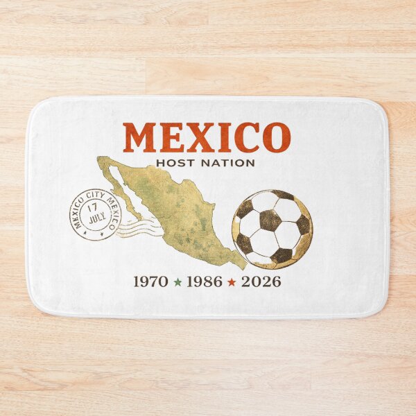 Item preview, Mexico Football Host Nation 1970 1986 2026 Vintage Retro Football Poster Design designed and sold by FlorenciaStudio.