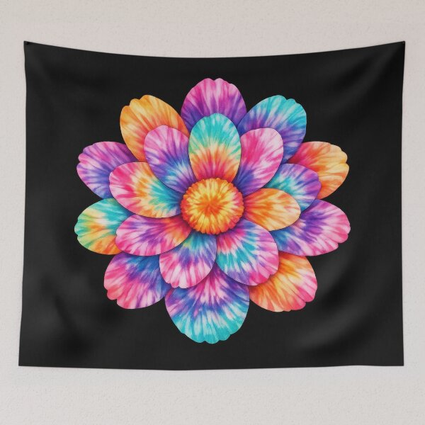 Item preview, Rainbow Tie-Dye Mandala Flower designed and sold by jgvisualarts.