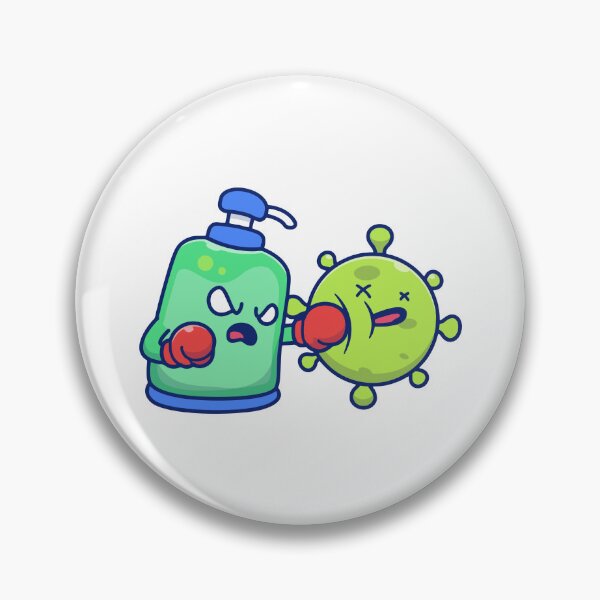 Item preview, Hand Sanitizer Punching Virus Cartoon designed and sold by Stephan B 	 Faber.