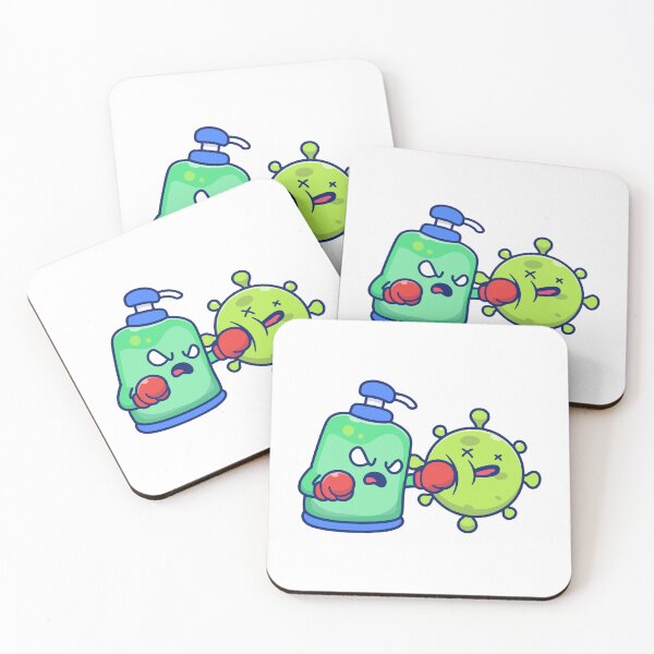 Item preview, Hand Sanitizer Punching Virus Cartoon designed and sold by Stephan B 	 Faber.