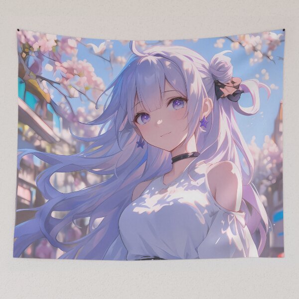 Item preview, Unicorn Azur Lane Cherry Blossoms Spring Pastel Violet Eyes Waifu designed and sold by SuperTeamCanada.