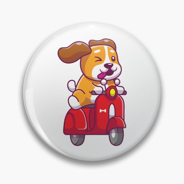Item preview, Cute Dog Riding Red Scooter Motorbike designed and sold by Stephan B 	 Faber.