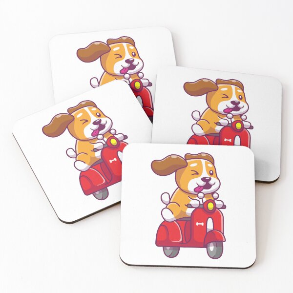 Item preview, Cute Dog Riding Red Scooter Motorbike designed and sold by Stephan B 	 Faber.