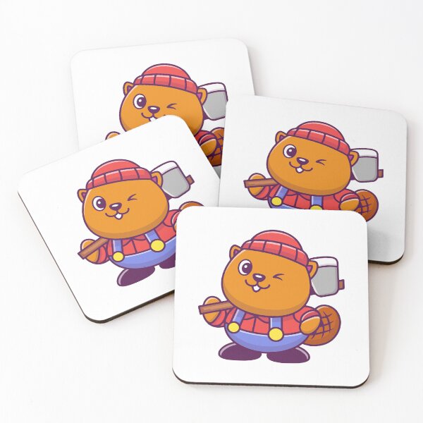 Item preview, Cute Beaver Lumberjack With Hammer designed and sold by Stephan B 	 Faber.