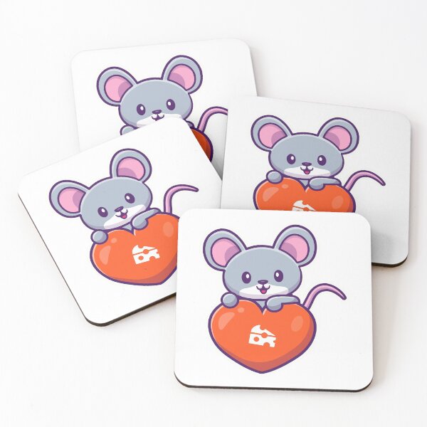 Item preview, Cute Mouse Holding Cheese Heart Sticker designed and sold by Stephan B 	 Faber.