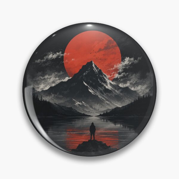Item preview, Dark Eclipse Mountain | Aesthetic Surreal Landscape Design | Moody Adventure designed and sold by AdoptKM.