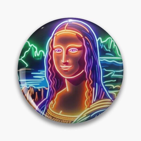 Item preview, Iconic Mona Lisa Neon Light Portrait Design designed and sold by Terry Bain.